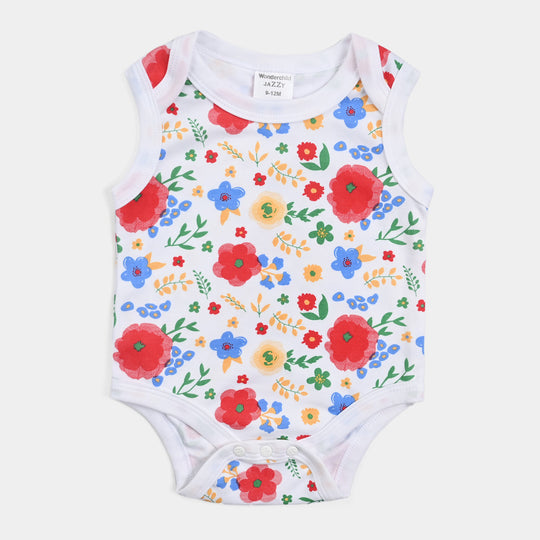 Infant Girls Cotton Interlock 3PCs Set-White