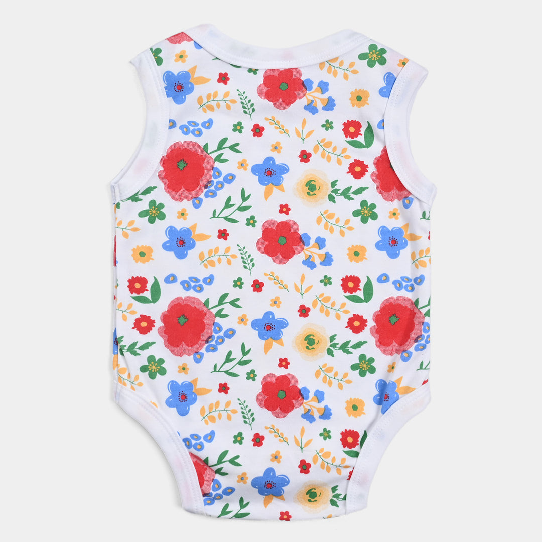 Infant Girls Cotton Interlock 3PCs Set-White