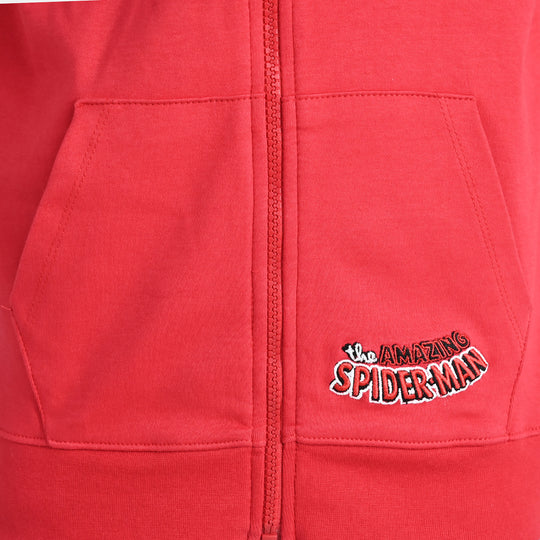 Boys Cotton Interlock Knitted Jacket-Red