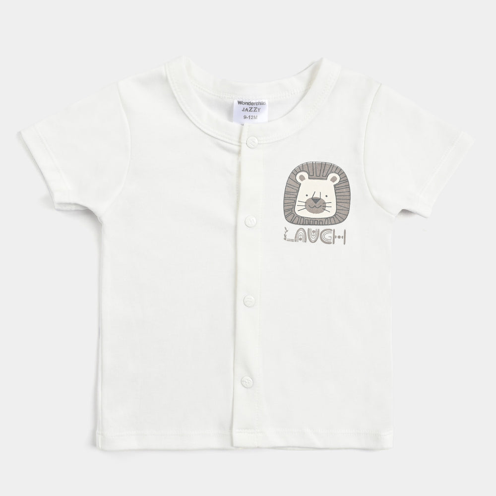 Infant Boys Cotton Interlock 3PCs Set -Off-White