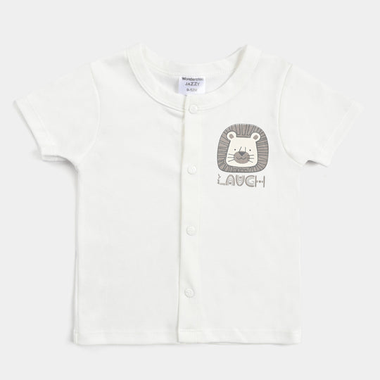 Infant Boys Cotton Interlock 3PCs Set -Off-White