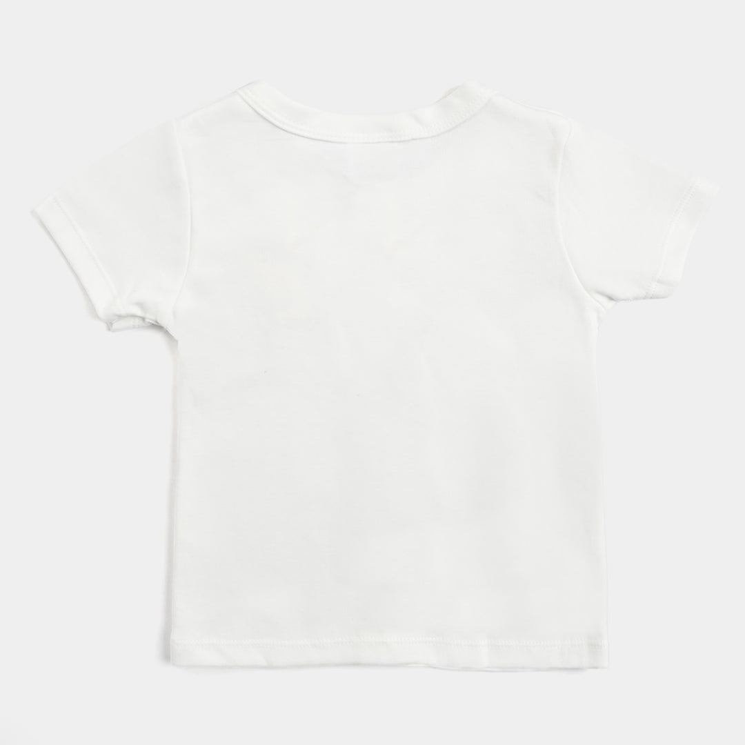 Infant Boys Cotton Interlock 3PCs Set -Off-White