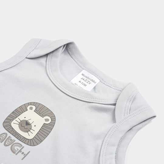Infant Boys Cotton Interlock 3PCs Set -Off-White