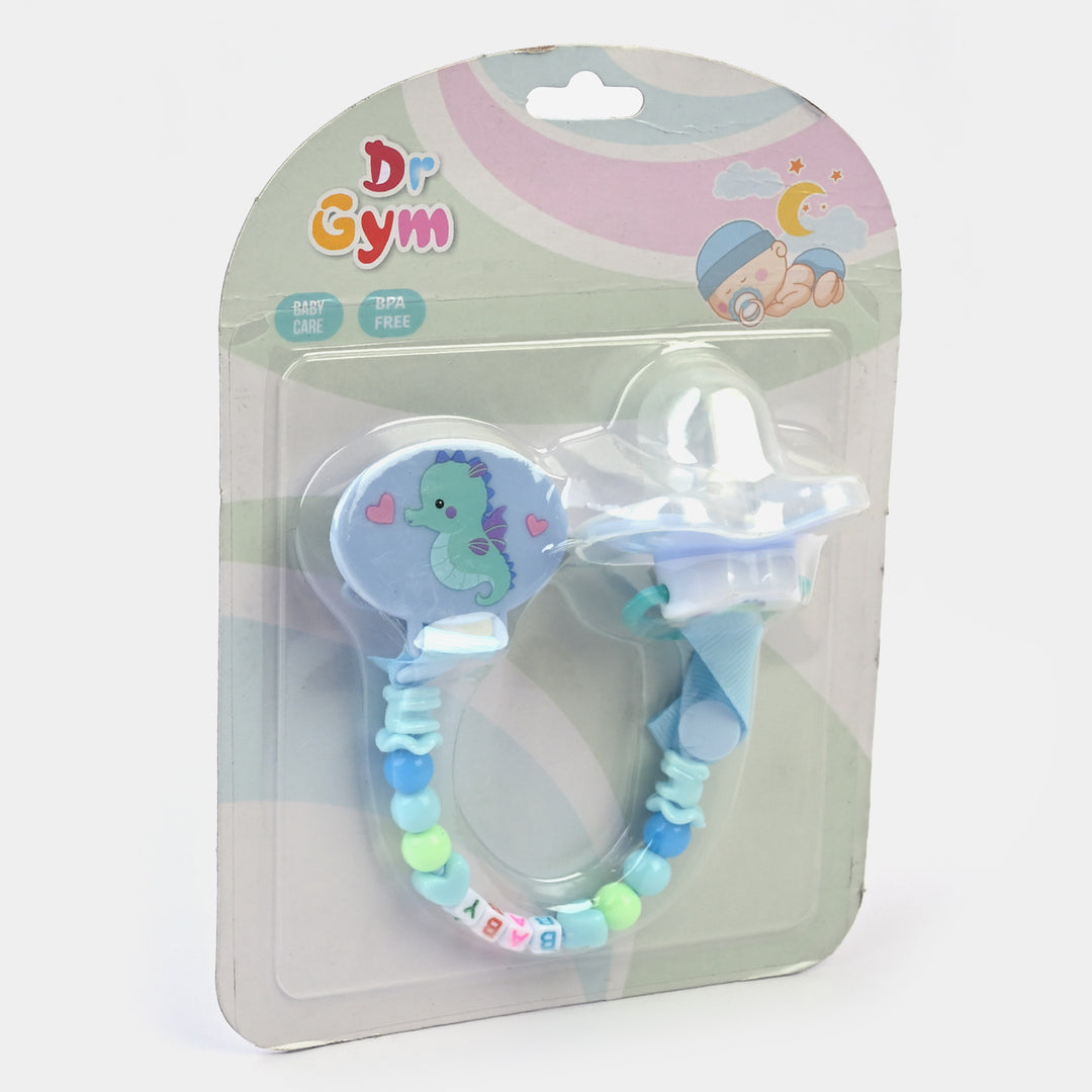 Dr Gym Baby Pacifier With Clip | Blue
