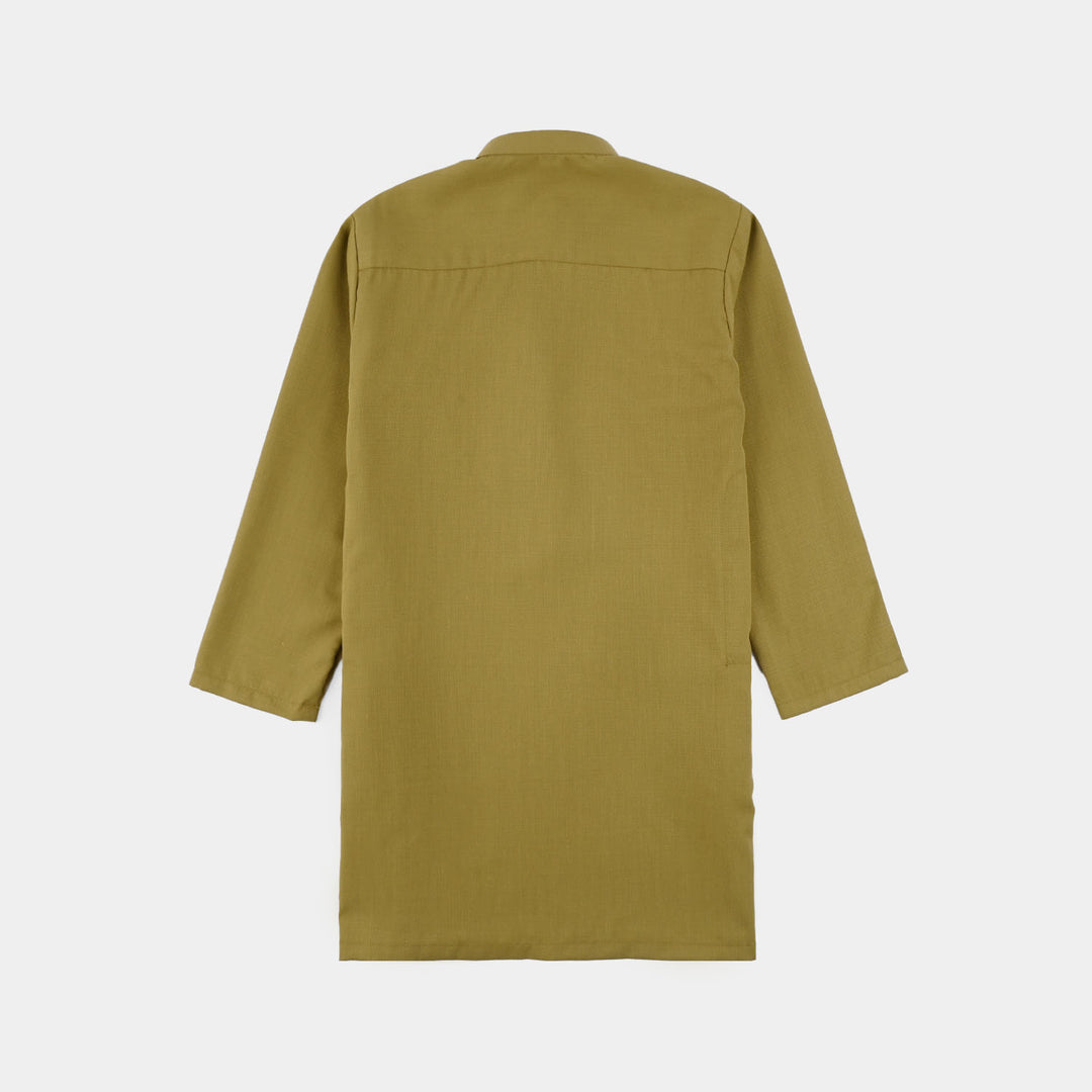 Boys Poly Viscose Kurta Pajama (Twill Tape) - Green
