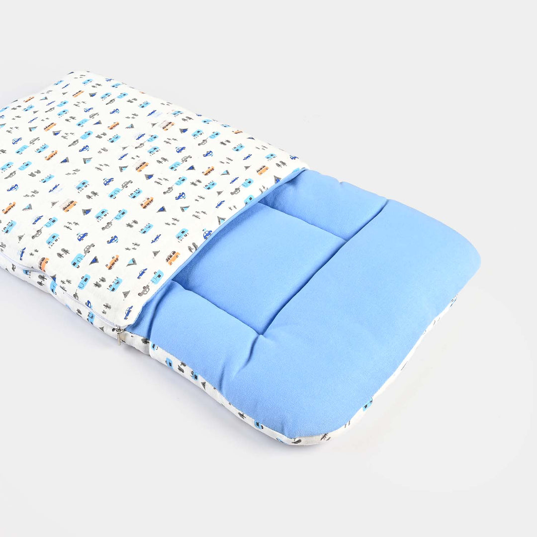 Baby Carry Nest Printed -White Blue Small Car