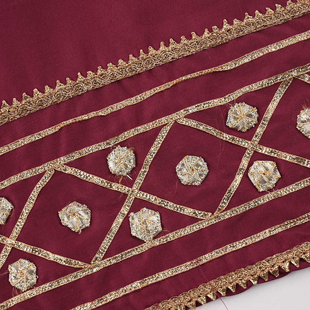 Girls Raw Silk 3-Piece Set (Jahan Ara) - Burgundy