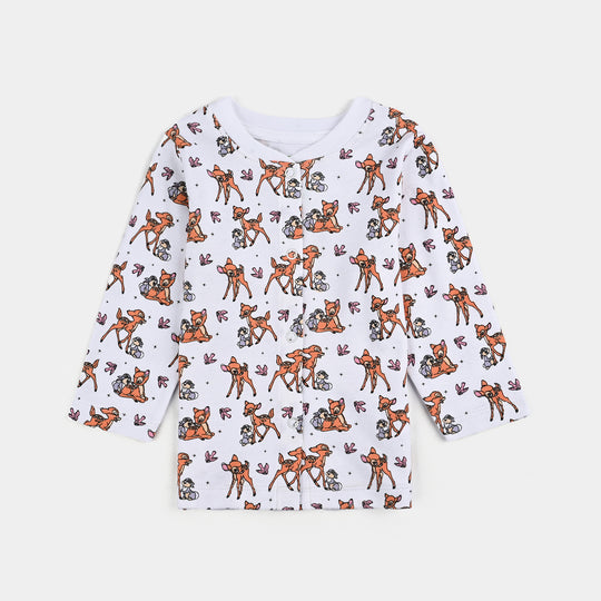 Infant Girls Cotton Interlock Bambi Cardigan Pack OF 3 - Pink & White