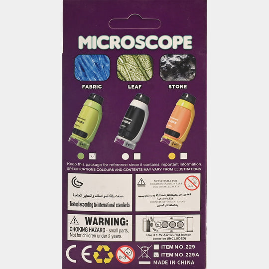 Mini Microscope Portable Kids Microscope with Led Light 250X Zoom