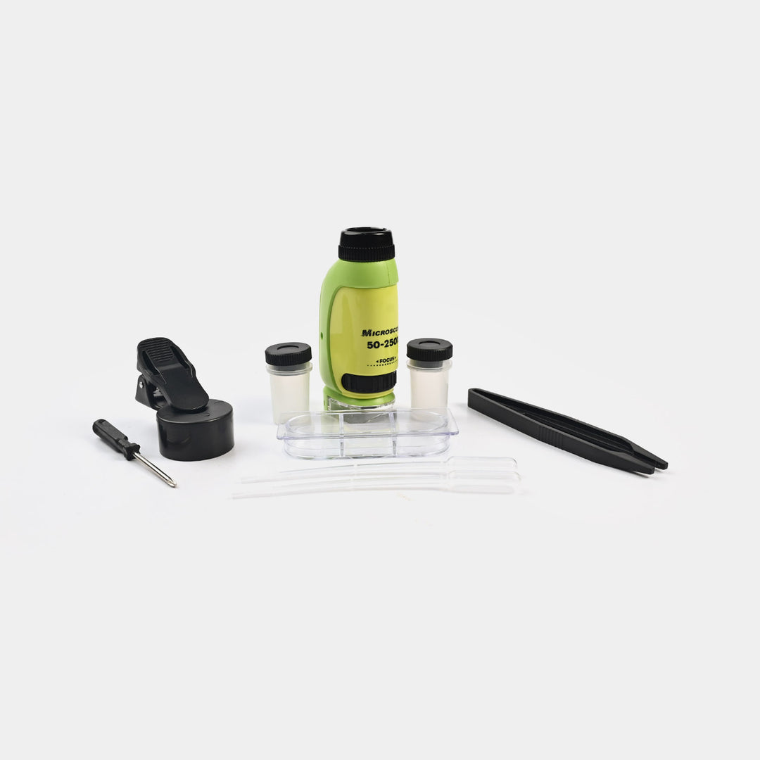 Mini Microscope Portable Kids Microscope with Led Light 250X Zoom