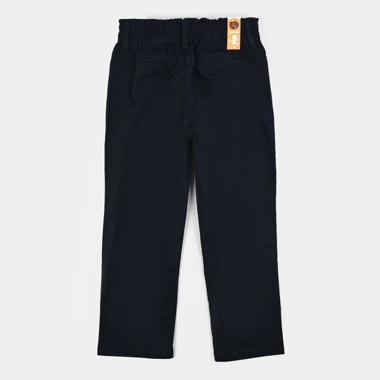 Girls Cotton Twill Pant Studs-NAVY