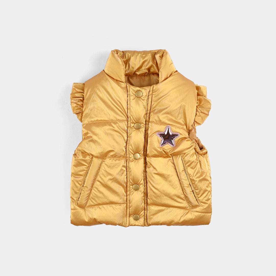 Infant Girls Quilted Jacket S/L Galaxy-GOLDEN