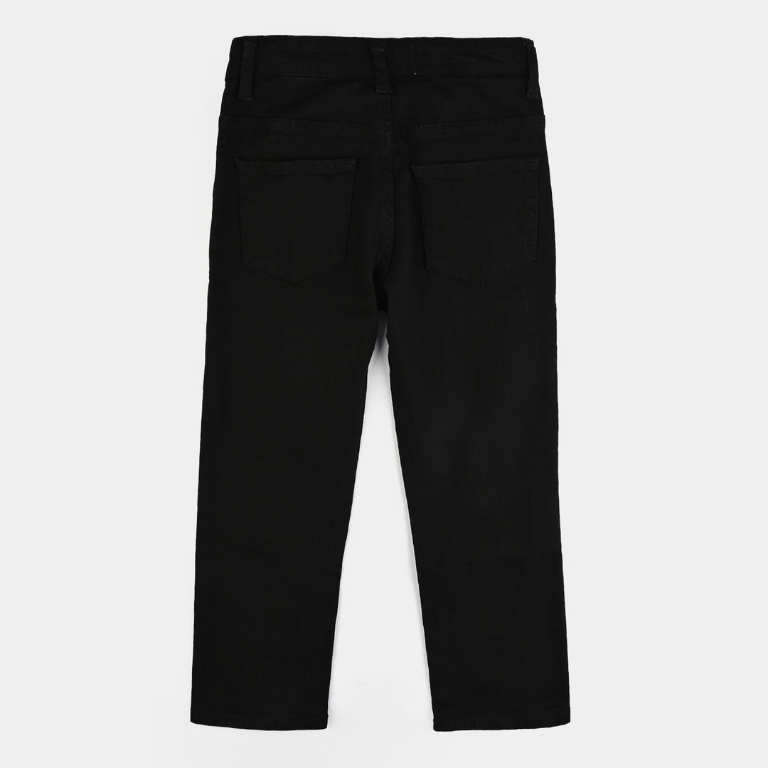 Girls Denim rigid Basic Pant-BLACK