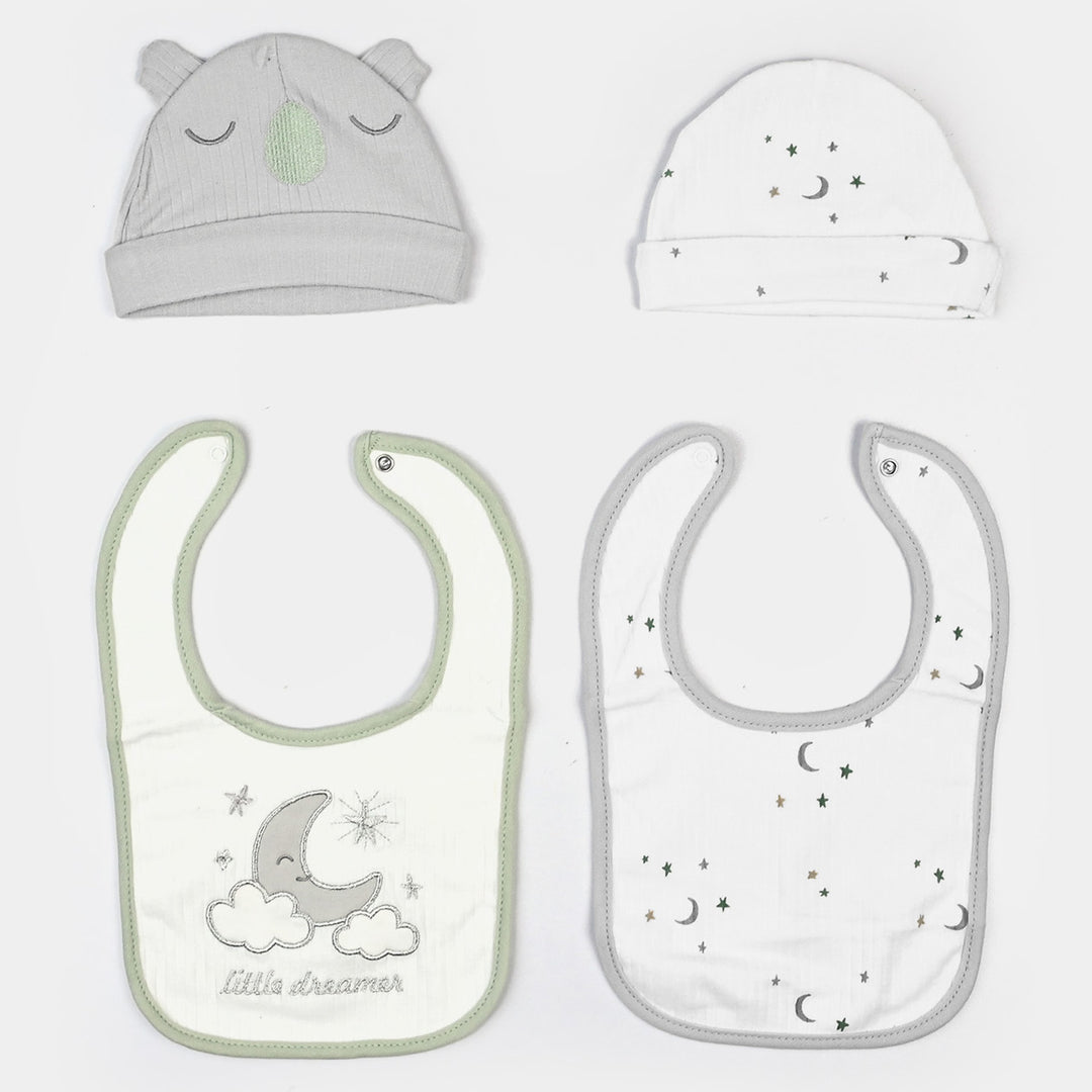 Infant Caps & Bib Set | 0-6M