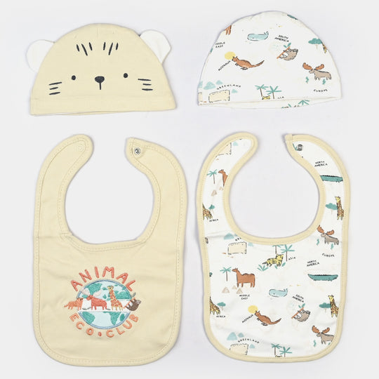 Infant Caps & Bib Set | 0-6M