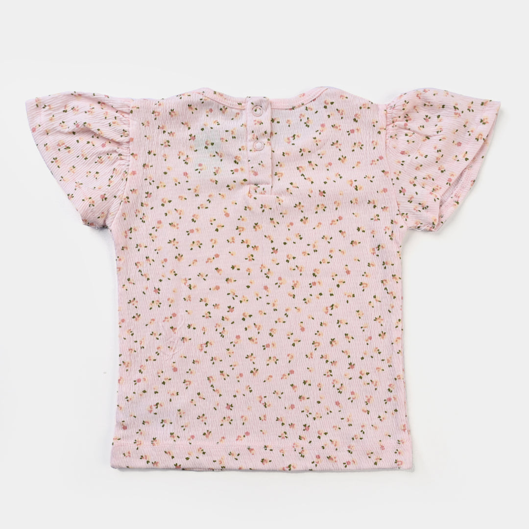 Infant Girls Cotton Jersey 2 Piece Set Pink Floral-Pink
