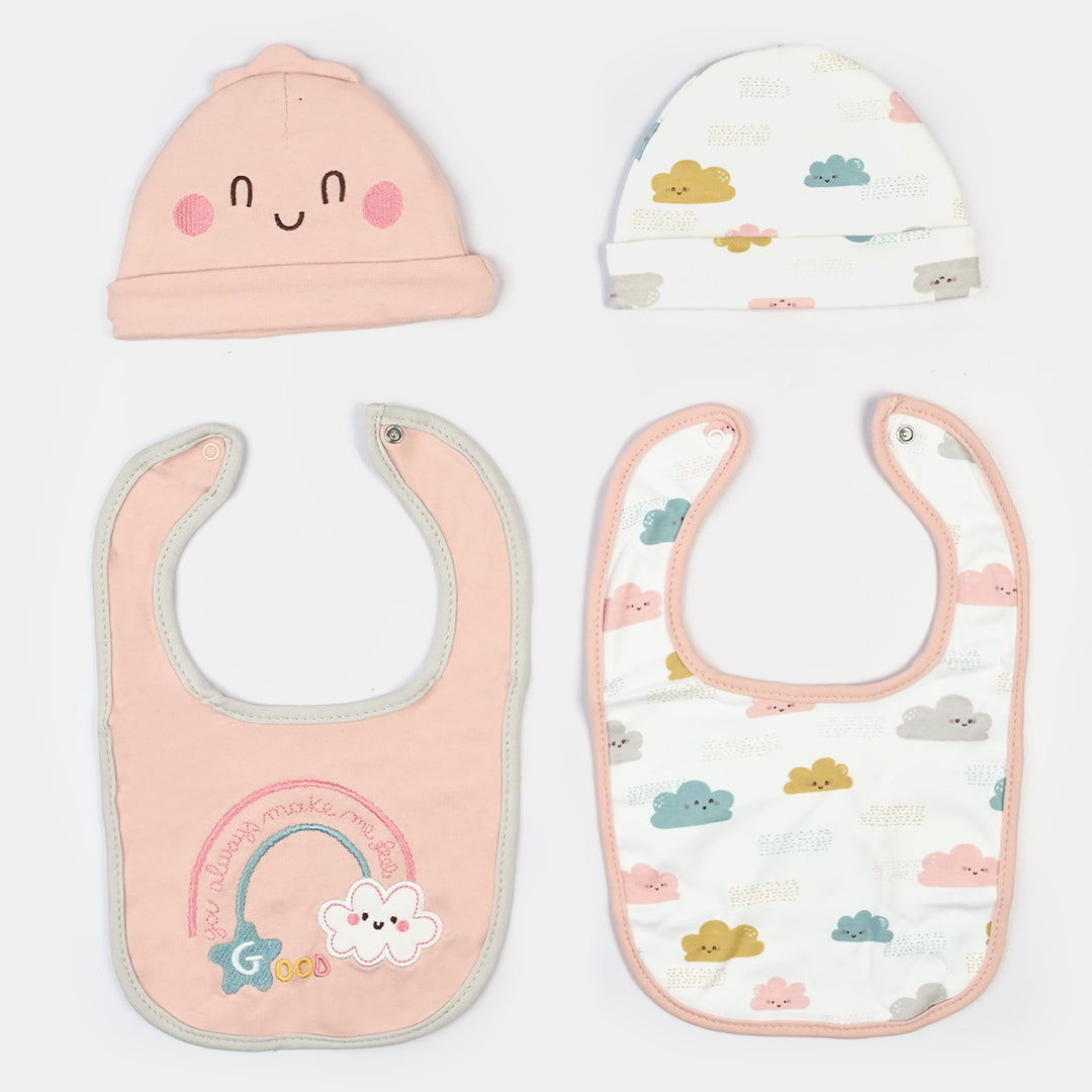 Infant Caps & Bib Set | 0-6M
