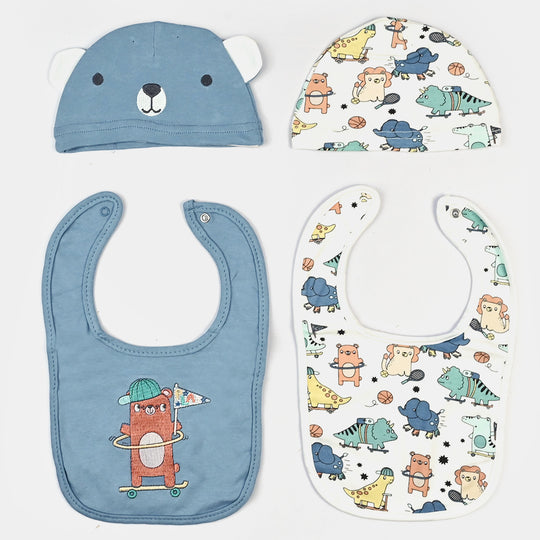 Infant Caps & Bib Set | 0-6M