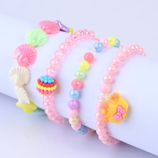 Girls Charm Beaded Bracelet Set