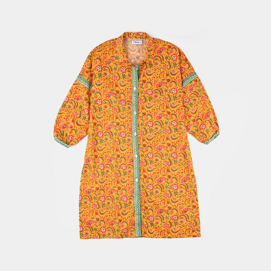 Teen Girls Cotton 2-Piece Suit - Mustard