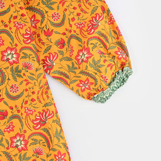 Teen Girls Cotton 2-Piece Suit - Mustard