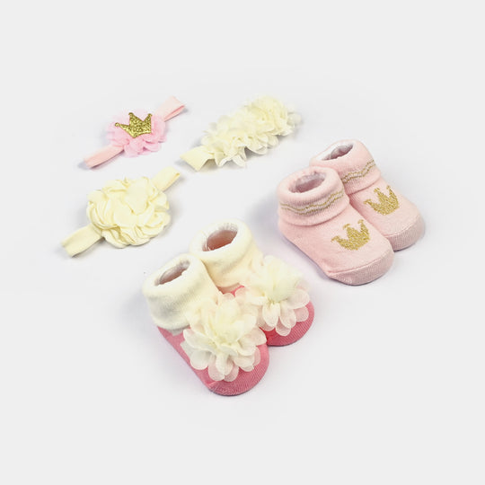 Baby Girl Socks & Headband Pack of 2