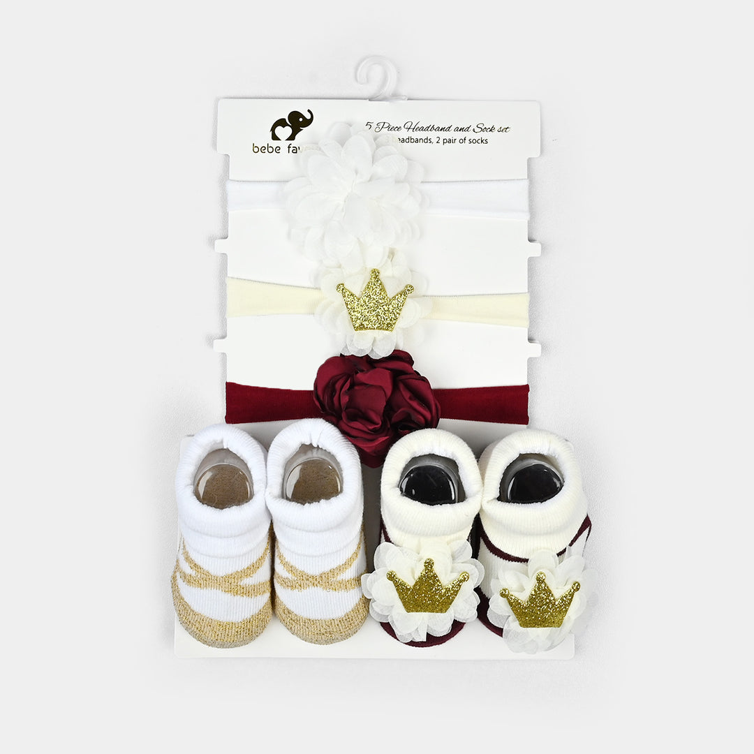 Baby Girl Socks & Headband Pack of 2