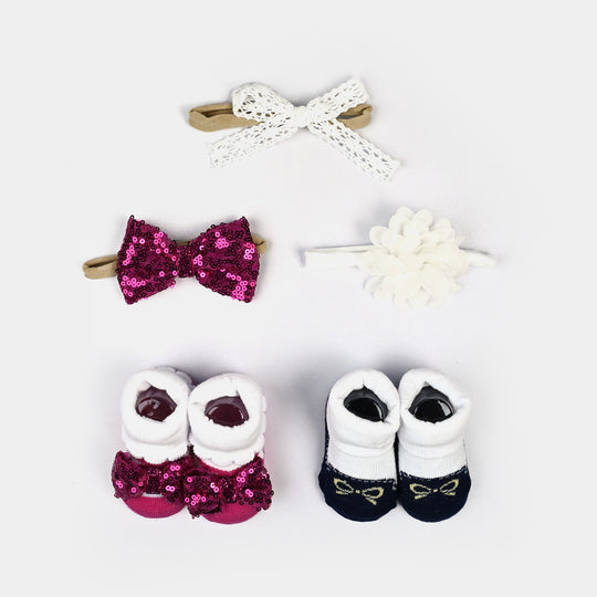 Baby Girl Socks & Headband Pack of 2