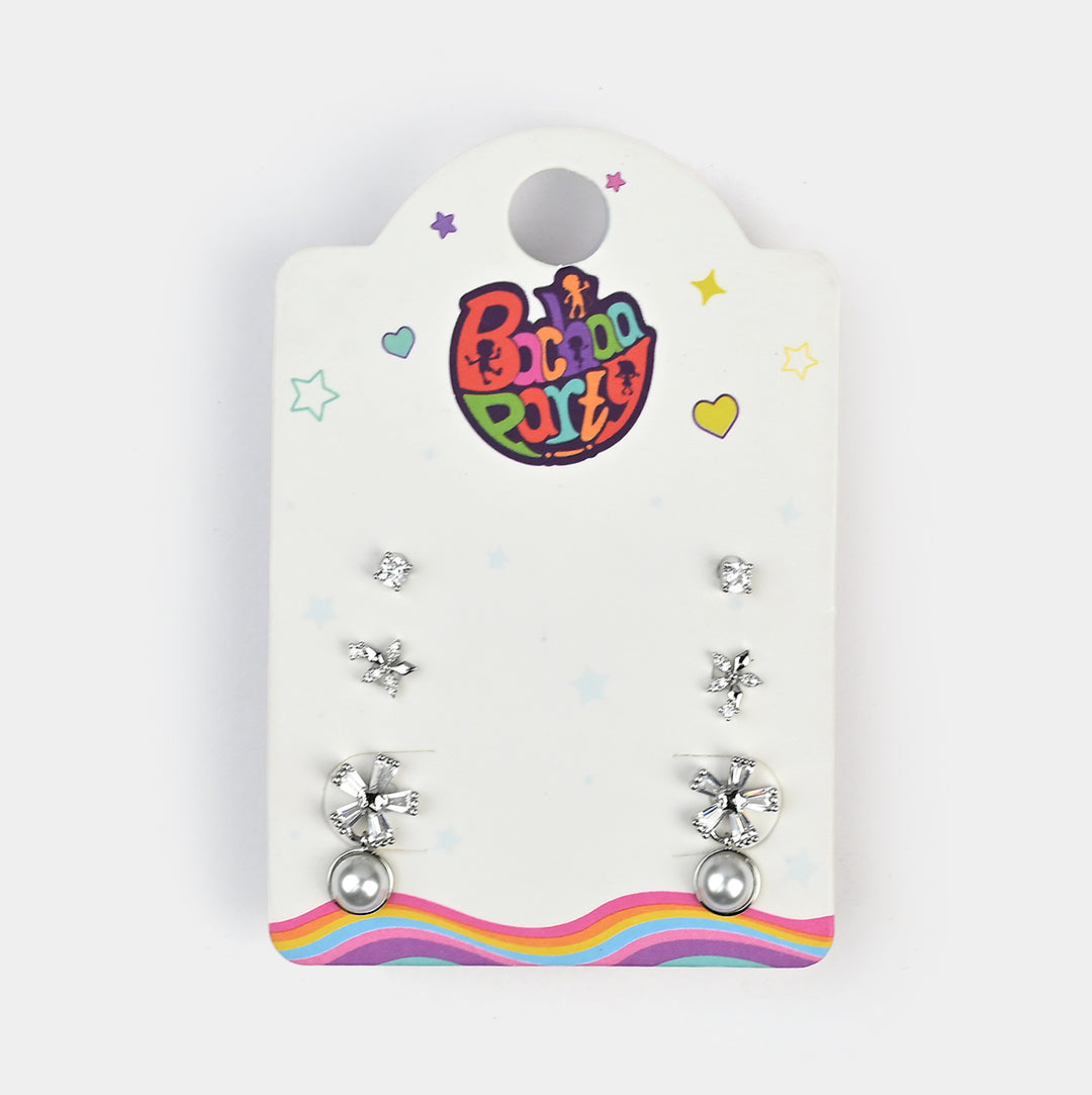 Fancy 3 Pair Stud Earring for Girls