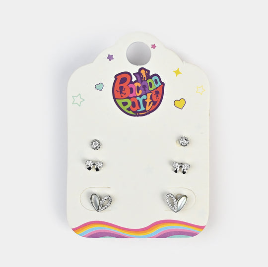 Fancy 3 Pair Stud Earring for Girls