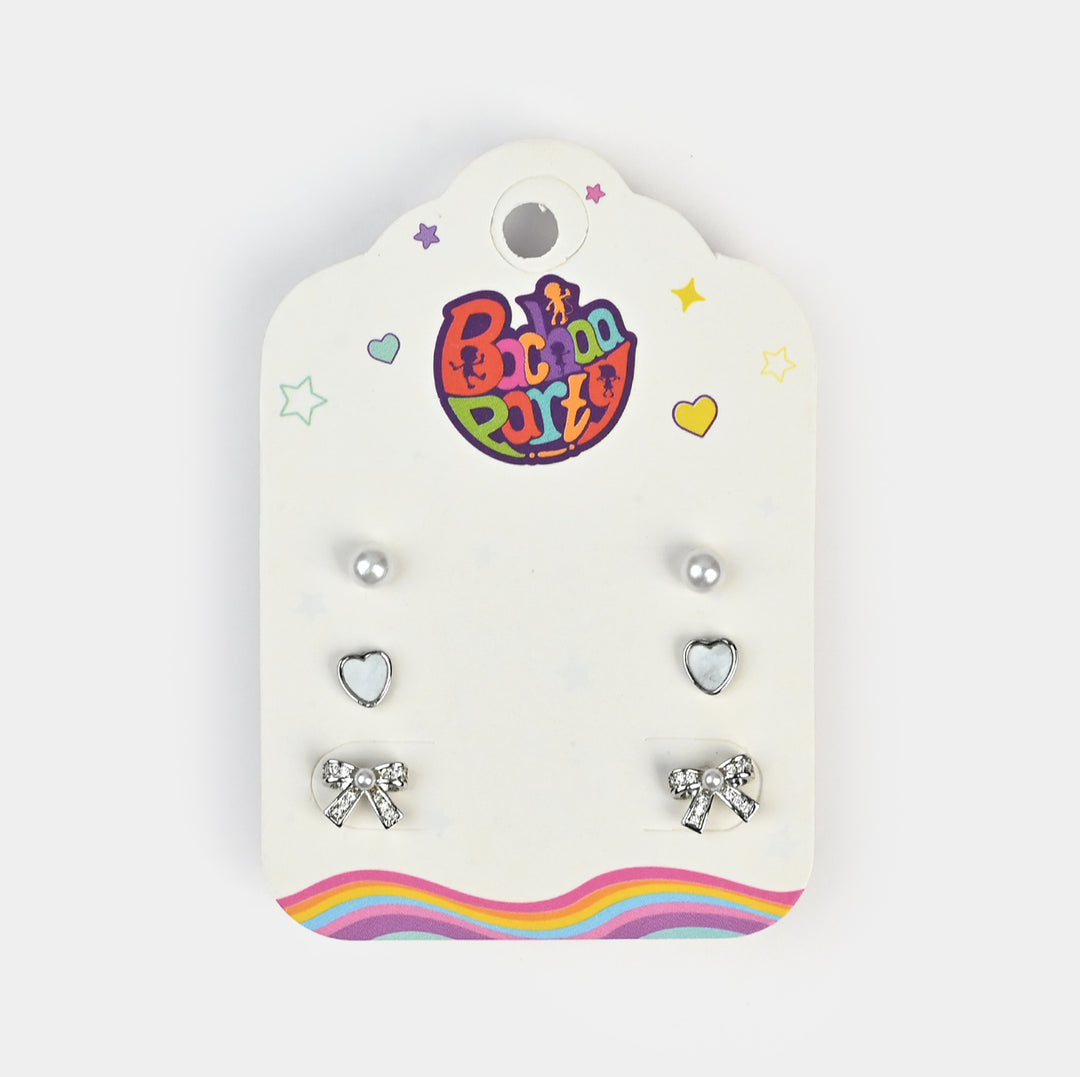 Fancy 3 Pair Stud Earring for Girls