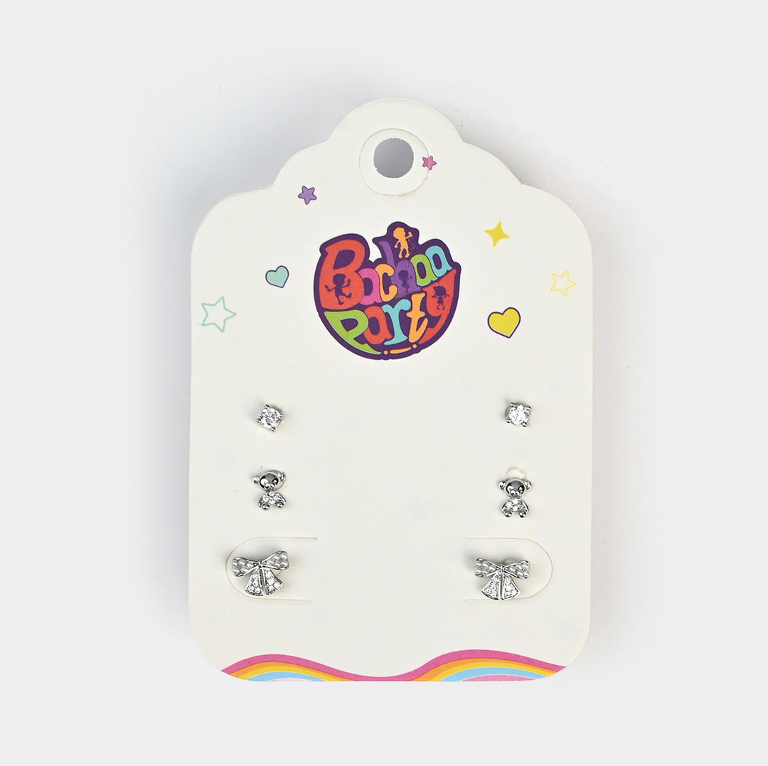 Fancy 3 Pair Stud Earring for Girls