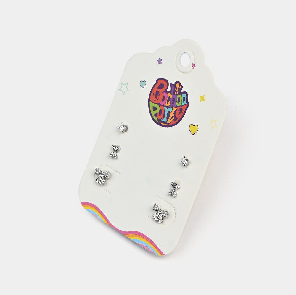 Fancy 3 Pair Stud Earring for Girls