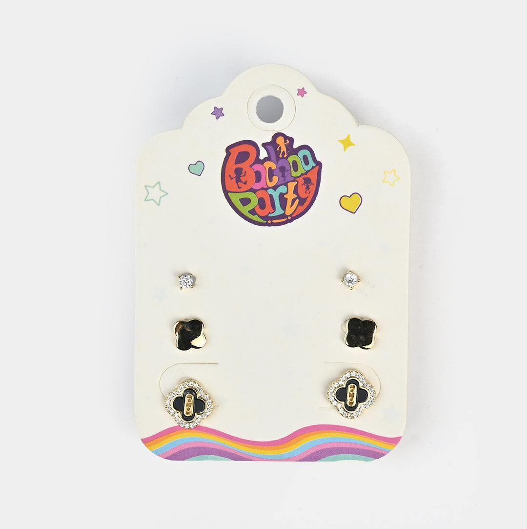 Fancy 3 Pair Stud Earring for Girls