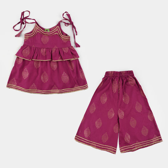 Infant Girls Jacquard 2 Piece Set (Titli) - Magenta