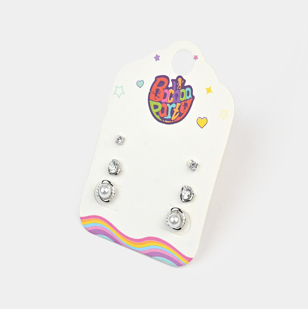Fancy 3 Pair Stud Earring for Girls