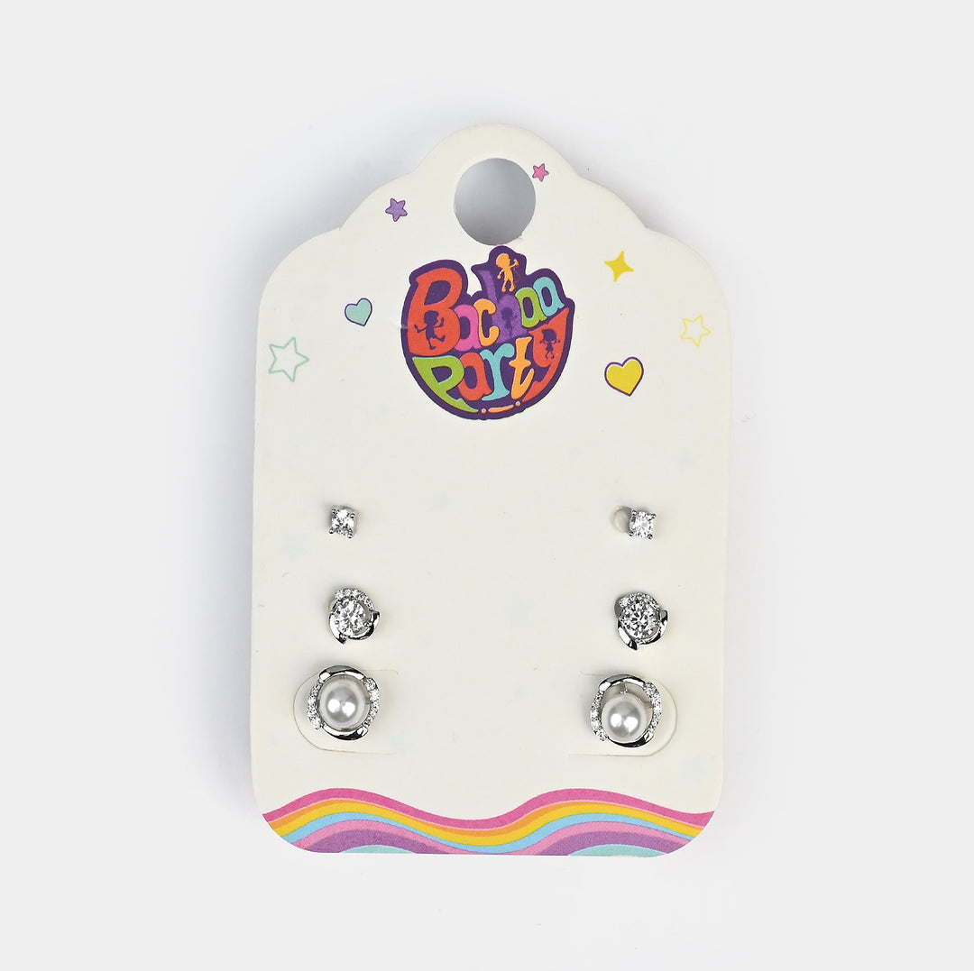 Fancy 3 Pair Stud Earring for Girls
