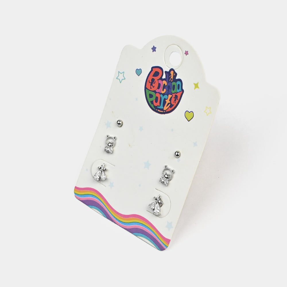 Fancy 3 Pair Stud Earring for Girls
