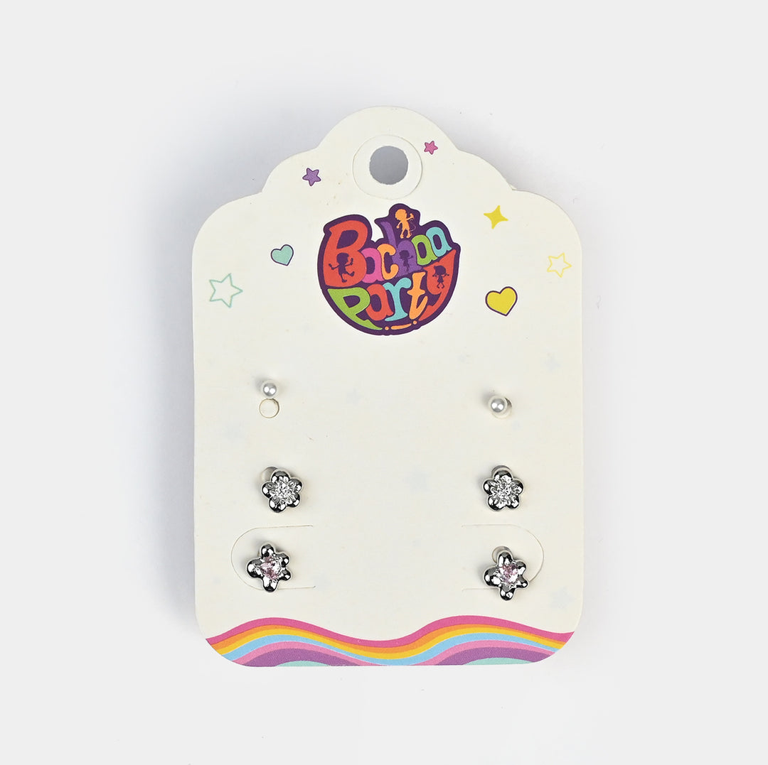 Fancy 3 Pair Stud Earring for Girls