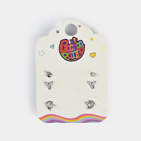 Fancy 3 Pair Stud Earring for Girls