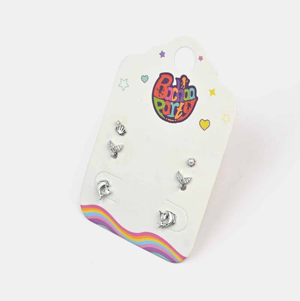 Fancy 3 Pair Stud Earring for Girls