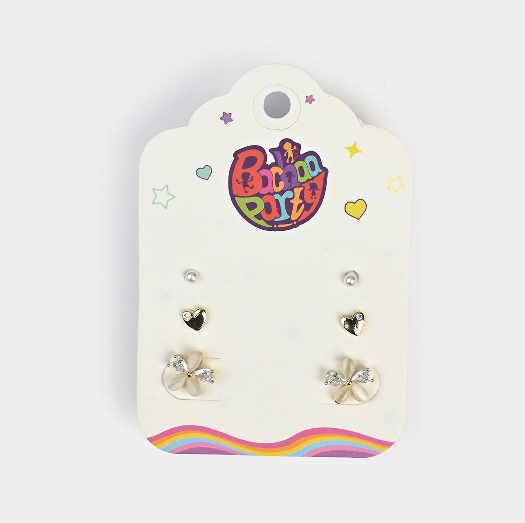 Fancy 3 Pair Stud Earring for Girls
