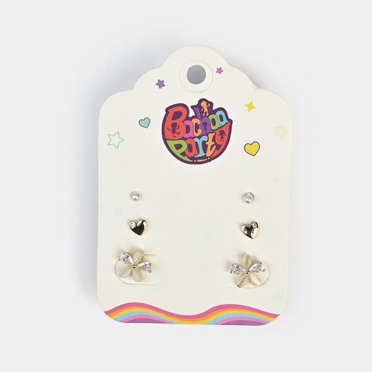 Fancy 3 Pair Stud Earring for Girls