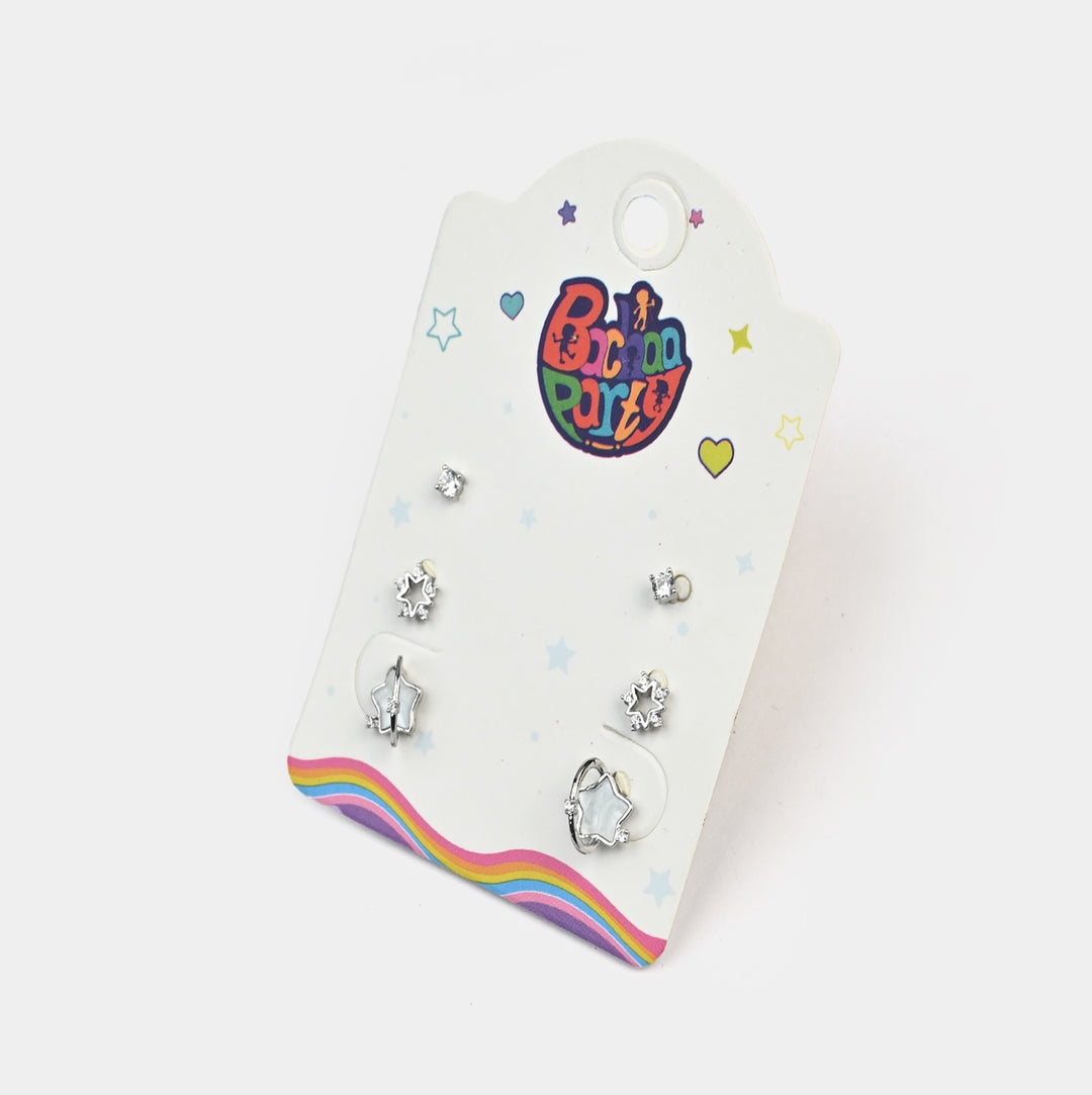 Fancy 3 Pair Stud Earring for Girls