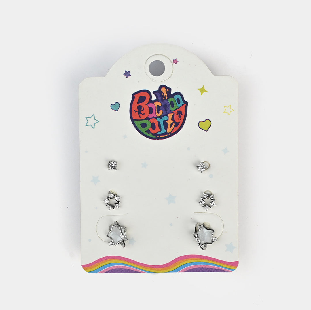 Fancy 3 Pair Stud Earring for Girls