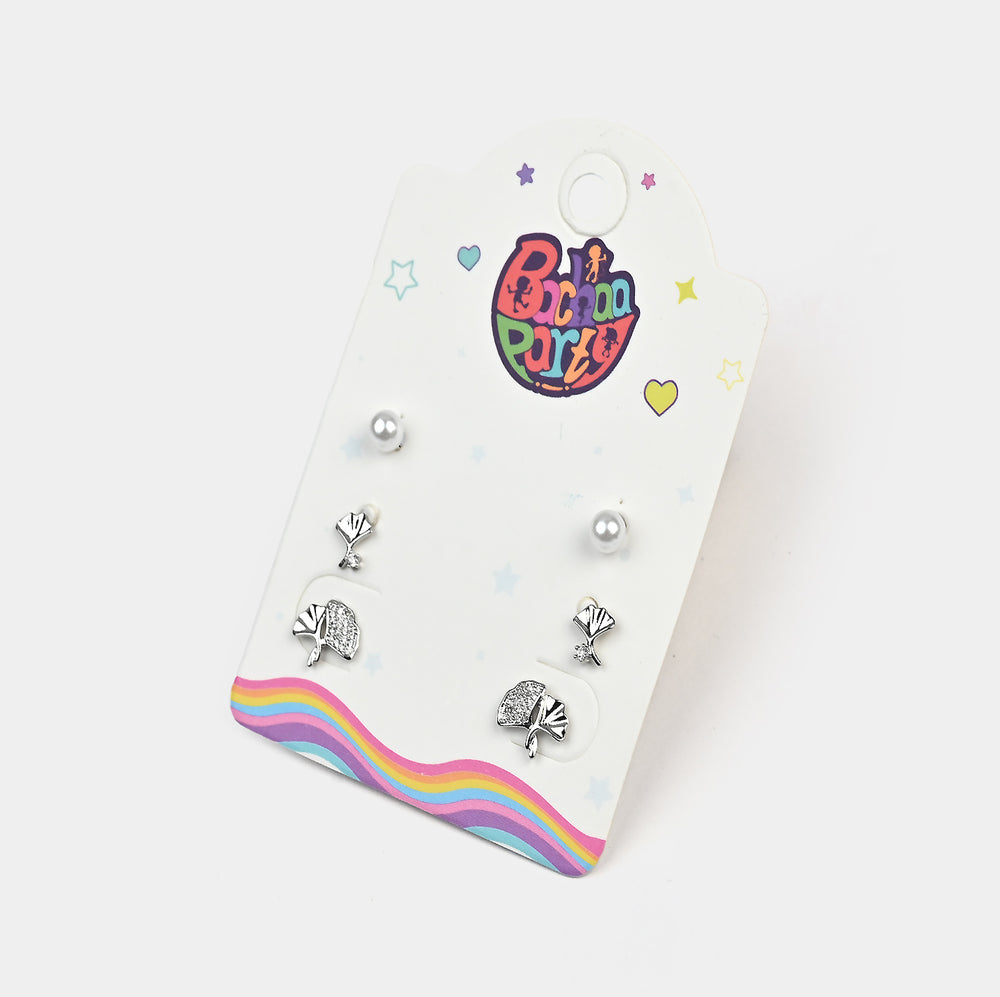 Fancy 3 Pair Stud Earring for Girls