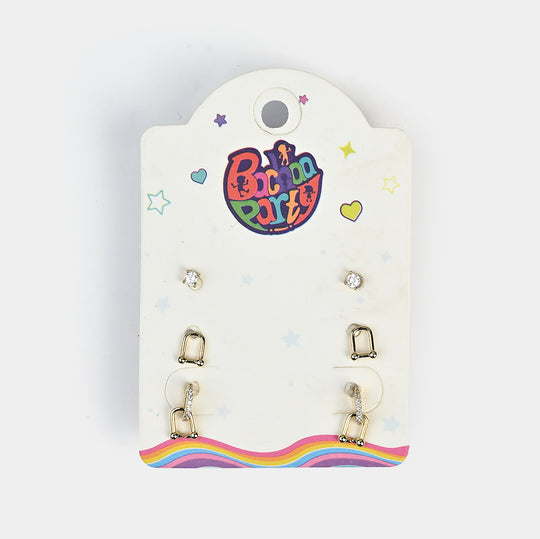 Fancy 3 Pair Stud Earring for Girls