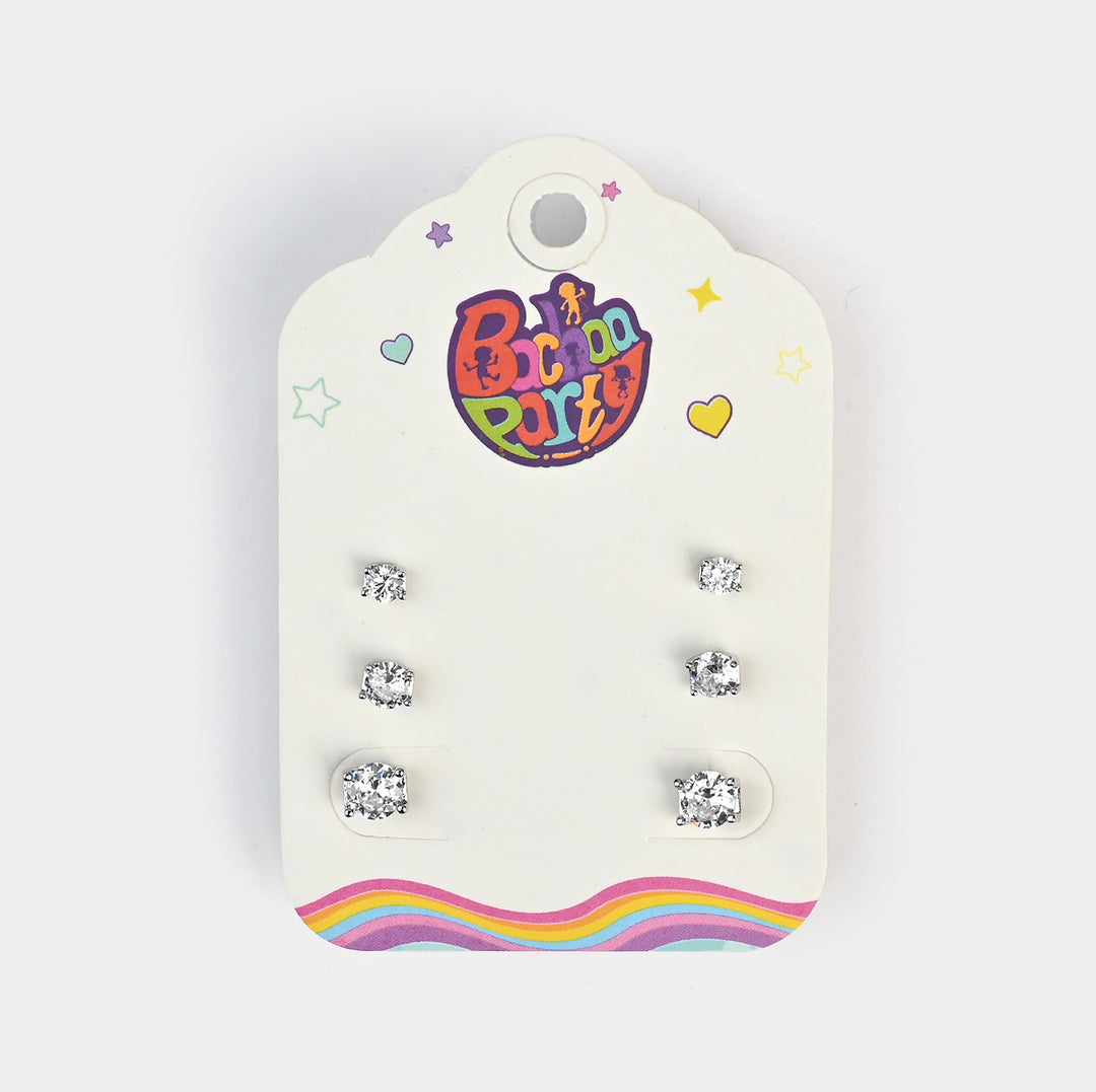Fancy 3 Pair Stud Earring for Girls
