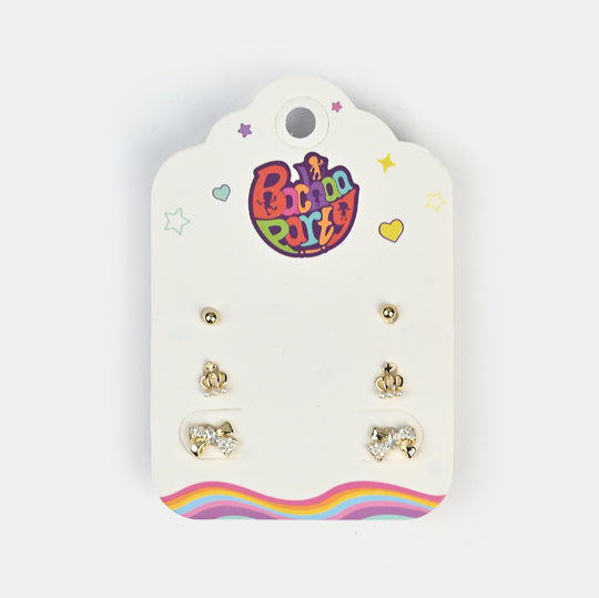 Fancy 3 Pair Stud Earring for Girls