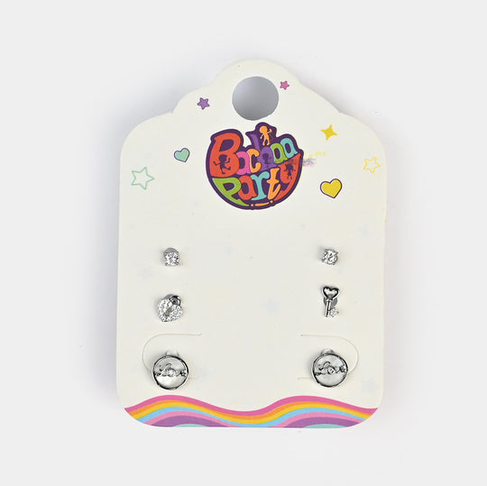 Fancy 3 Pair Stud Earring for Girls